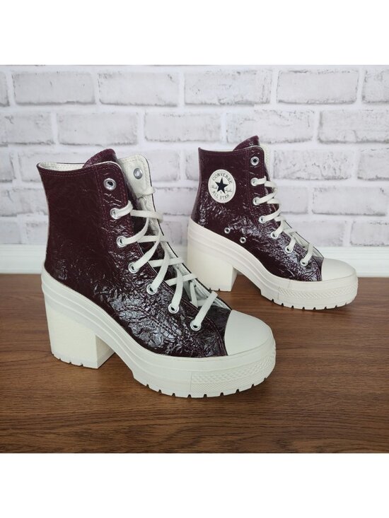 ⭐Converse Chuck 70 De Luxe Heel Crinkle Sz 5 Men\'s Boots Shoes Burgundy A13387C